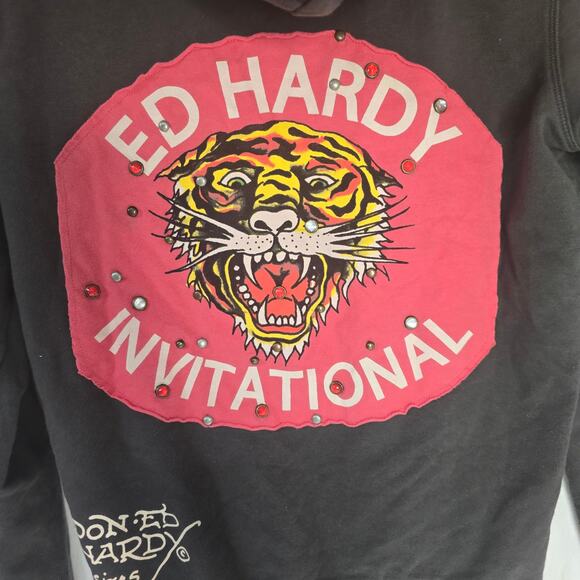 Vintage Ed Hardy by Christian Audigier Tiger International Full Zip Hoodie M - Picture 6 of 10